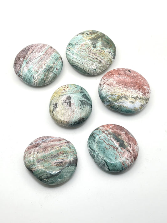 Unicorn Jasper Palm Stones- Joy, Emotional Balance, Positive Energy, Grounding