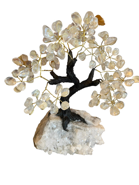 XL Clear Quartz Crystal Bonsai Tree- Clarity, Amplifies Intention + Raises Vibration