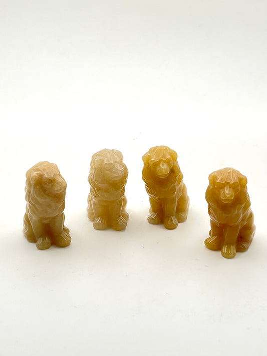 Yellow Jade Lion Carvings- Joy, Abundance, Clarity, Good Luck