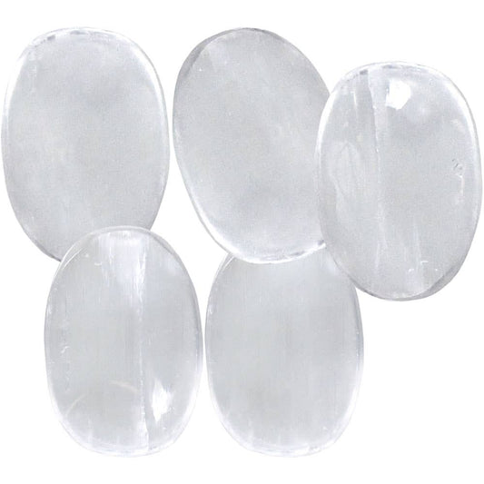 Selenite Worry Stone- Cleansing + Clearing