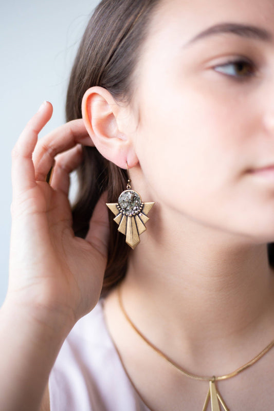Art Deco Pyrite Earrings