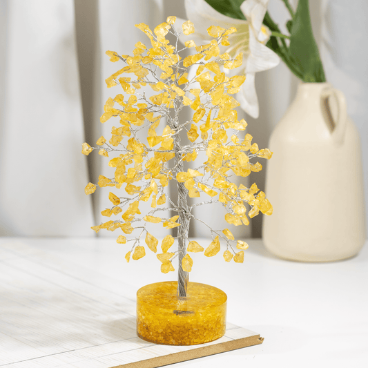 Citrine Crystal Tree (Orgone Base)- Abundance, Prosperity, Manifesting, Motivation, Solar Plexus Chakra Support