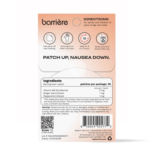Barriere Steady Motion Nausea Patch