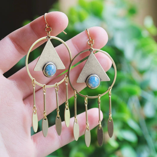 Bohemian Blue Fire Opal Earrings