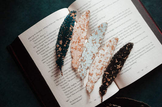 White Feather Resin Bookmark