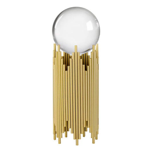 Gold Cylinder Metal Sphere Stand