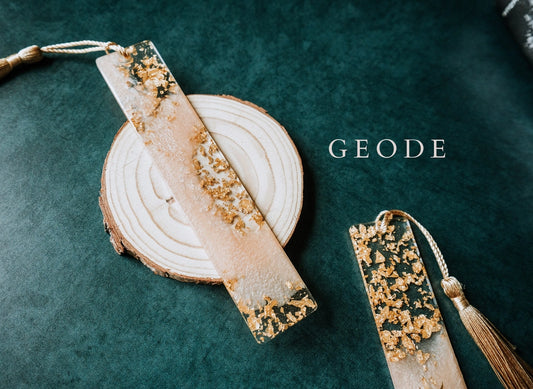 Peach Geode Resin Bookmark