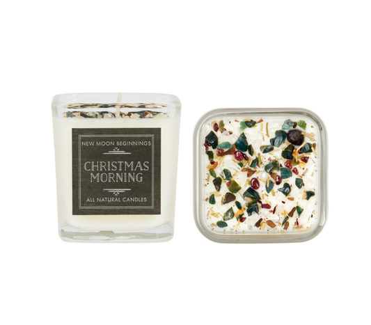 Christmas Morning Candles - Winter Holiday Scent -  Crystals & Herbs Candle