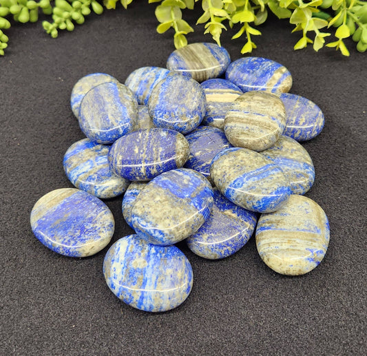 Lapis Lazuli Palm Stone-  Wisdom, Intuition, High Vibe, Inner Truth and Calm