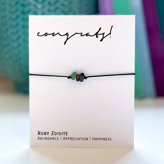 Adjustable Crystal Bracelet - Congrats!