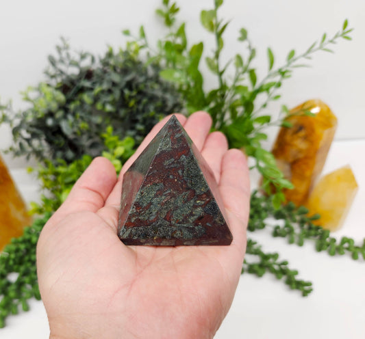 Dragon's Bloodstone Pyramids- Protection, Inner Strength, Focus, Resilience, Creativity, Love