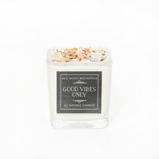 Good Vibes Only Candle  - Crystals & Herbs Candle