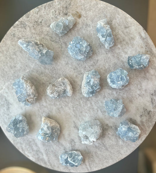 Celestite Clusters- Higher Consciousness, Angel Connection, Third Eye, Intuition, Good Memory, Dream Work