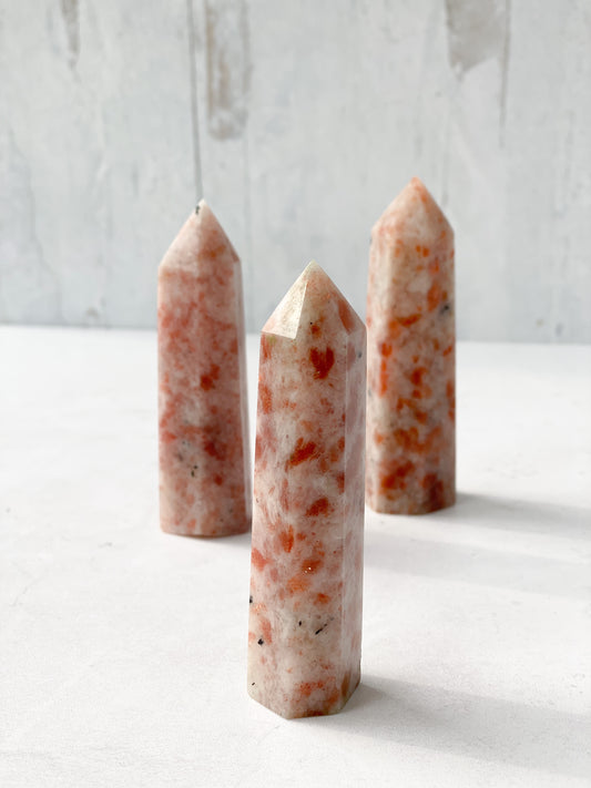 Natural Sunstone Tower- Good Luck, Intuition, Authentic Self, Joy, and Energy