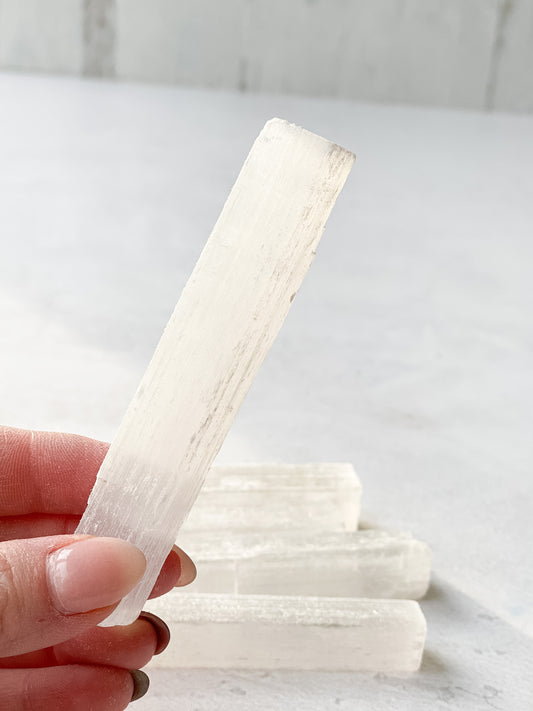 Rough Selenite Wand- Cleansing, Clearing, Charging, Peace