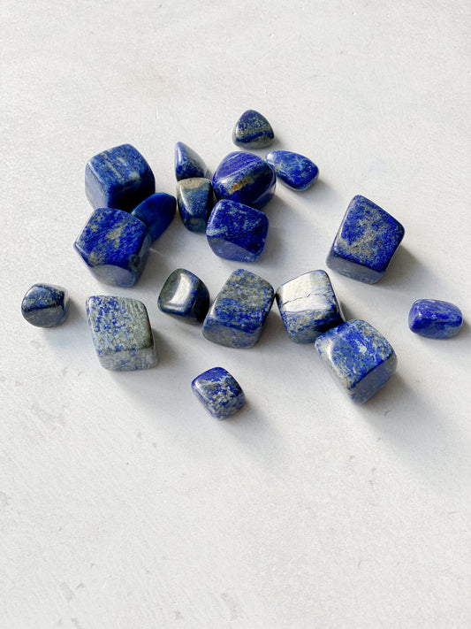 Lapis Lazuli Tumbled Pocket Stone- Wisdom, Intuition, High Vibe, Inner Truth and Calm