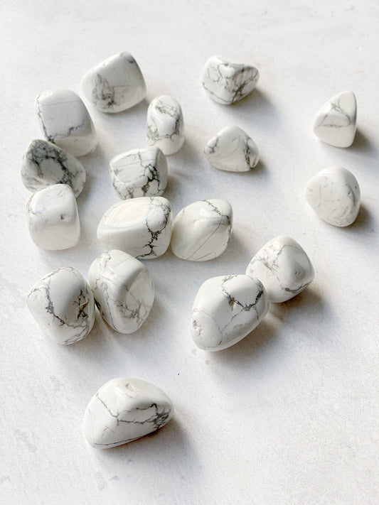 Howlite Tumbled Pocket Stone- Sleep, Intuition, Memory, and Spiritual Attunement