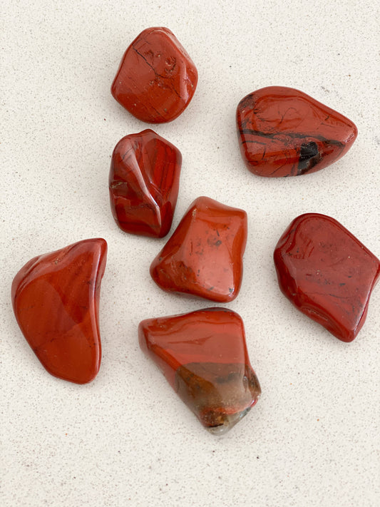 Red Jasper Tumbled Pocket Stone- Root Chakra Strengthening, Balancing, Courage, Grounding, Passions