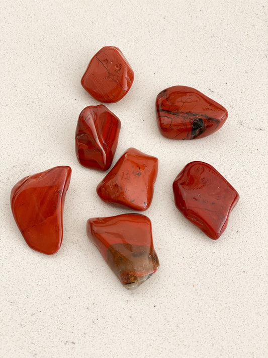 Red Jasper Tumbled Pocket Stone- Root Chakra Strengthening, Balancing, Courage, Grounding, Passions