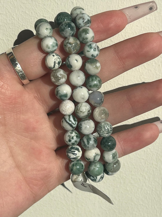 Tree Agate Crystal Healing Bracelet- Grounding, Cleansing, Harmony