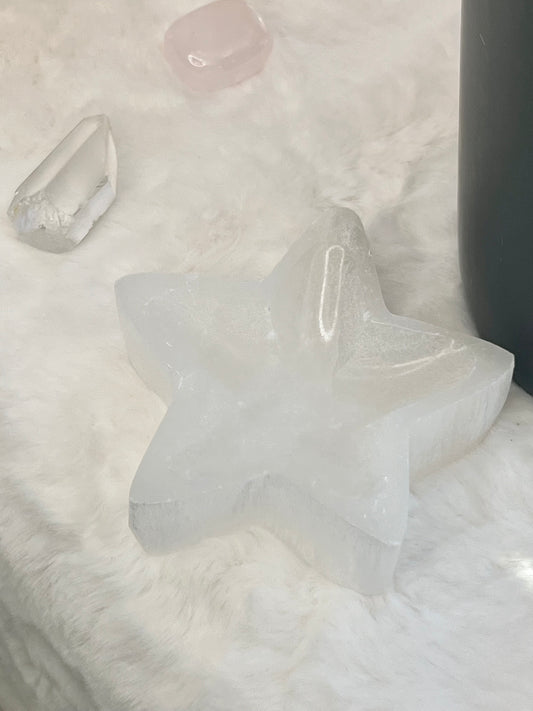 Selenite Star Bowl- Cleansing, Clearing, Peace, and Healing