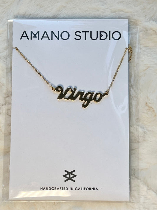 Zodiac Script Necklaces (14K Gold Plated)