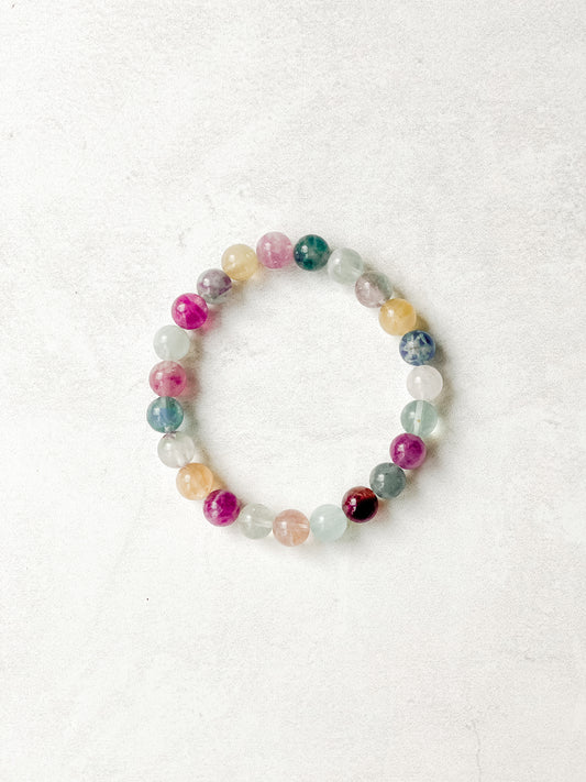 Rainbow Fluorite Crystals Bracelets- Soul's Path, Clearing, Life Path Guidance