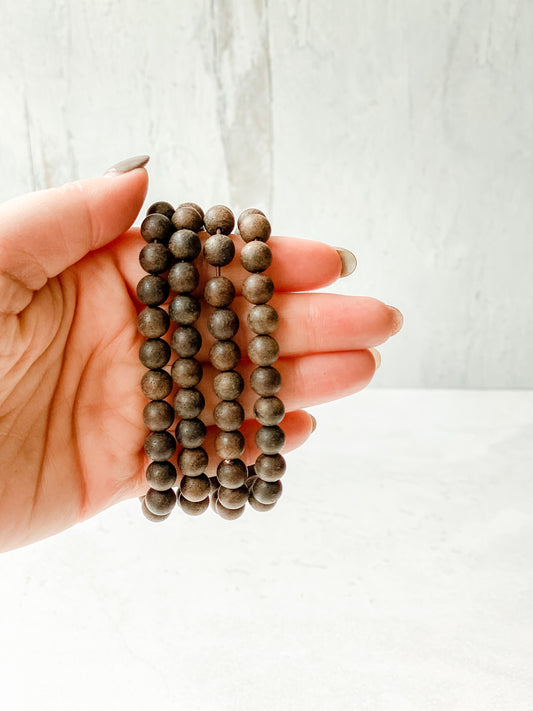 Matte Finished Wood Bracelets- Grounding, Mother Earth, Root Chakra, Earth Star Chakra