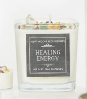 Healing Energy Candle  - Crystals & Herbs Candle