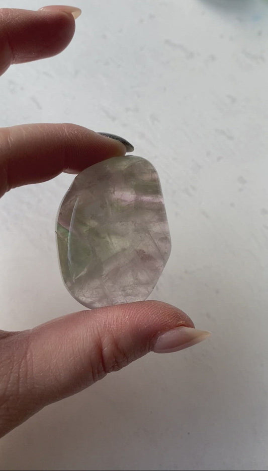 Fluorite Tumbled Pocket Stone-  Soul's Path, Clearing, Life Path Guidance