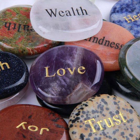 Assorted Crystal Inspirational Wish Stones