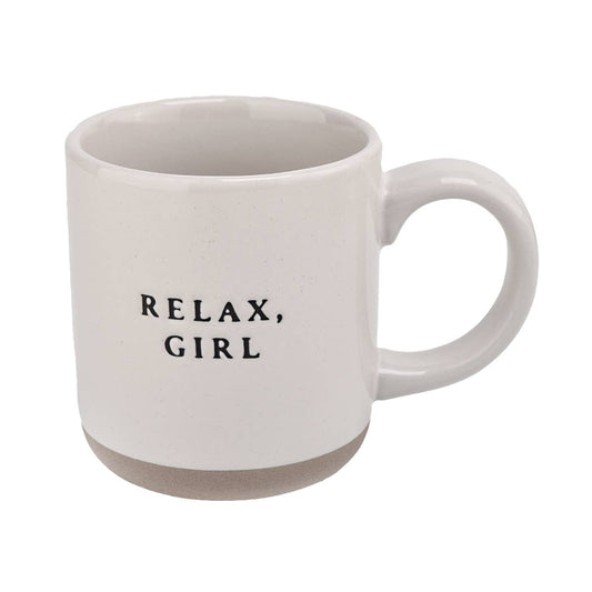 Relax Girl - Cream Stoneware Coffee Mug