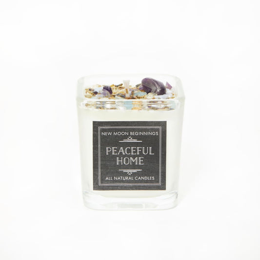Peaceful Home Candle - Crystals & Herbs Candle