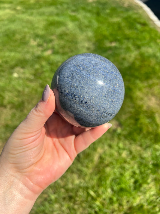 Lazulite Sphere- Self Respect, Peace, Intuition, Cosmic Alignment, Balance, Relieves Tension