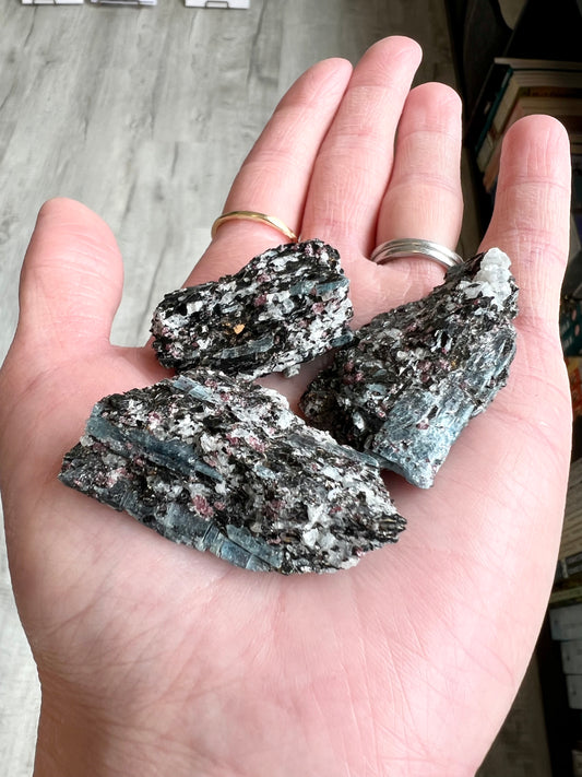 Blue Kyanite in Raw Mica- Communication, Self-Expression, Truth, Intuition
