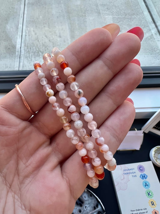 Flower Agate Bracelets- Emotional Support, Healing, Self-Growth, Motivation, Passion