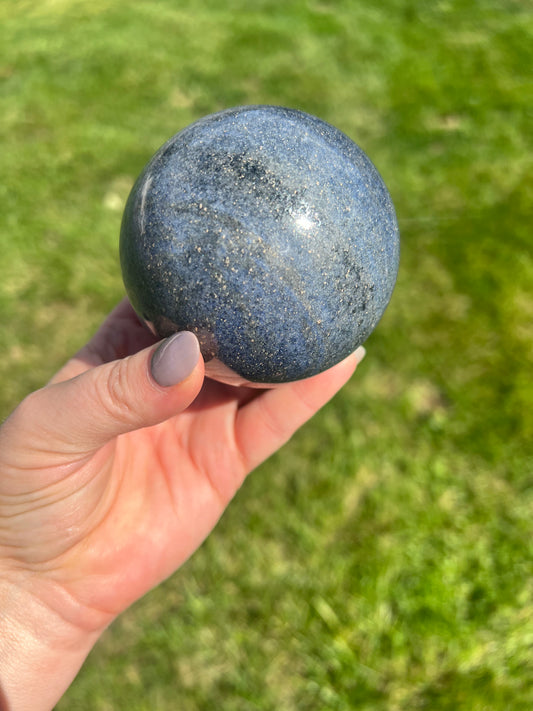 Lazulite Sphere- Self Respect, Peace, Intuition, Cosmic Alignment, Balance, Relieves Tension